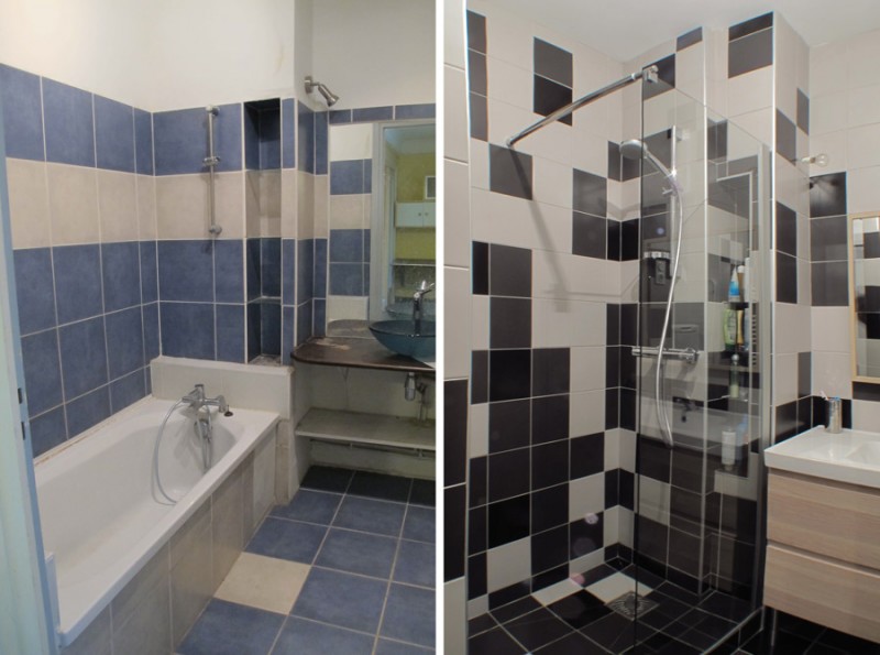 Salle de bain avant après travaux