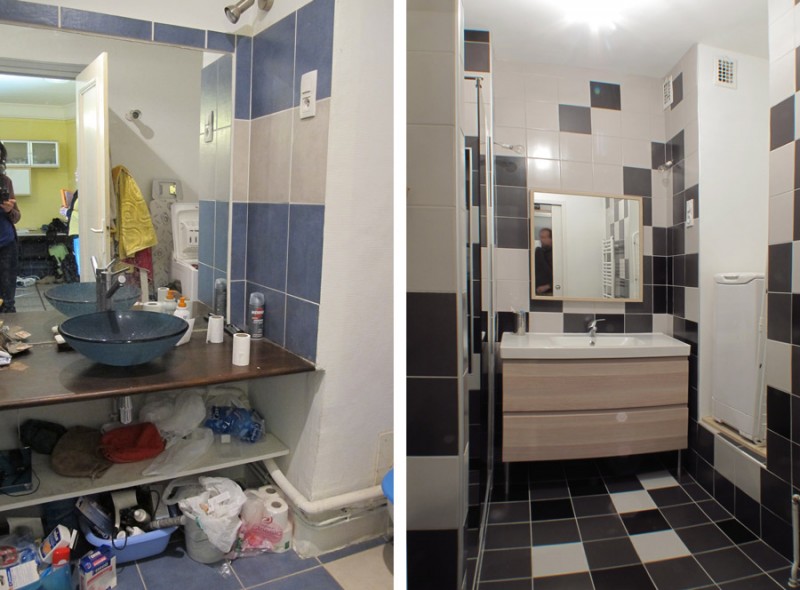Salle de bain avant après travaux