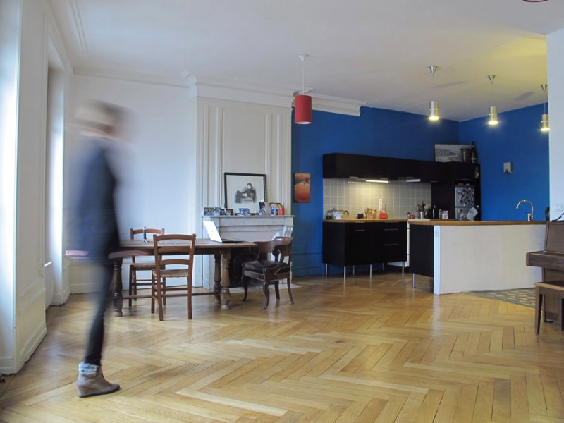 Cuisine ouverte sur salon