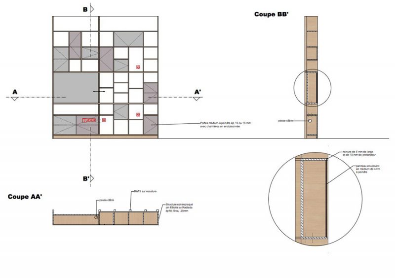 Plan de détail de la bibliothèque
