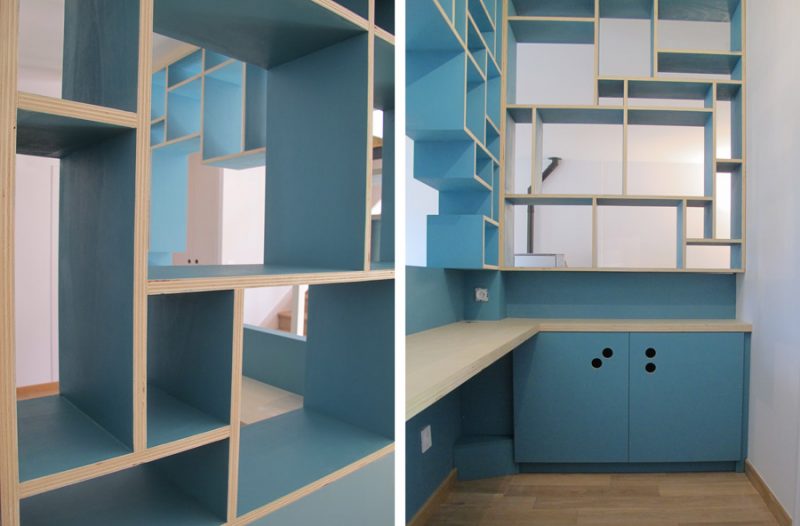 Espace bureau bibliothèque.