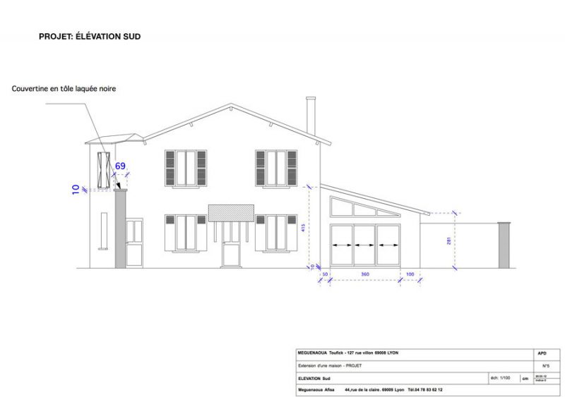 Projet d'extension de maison, plan
