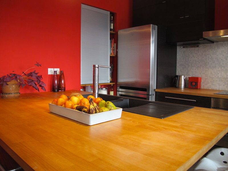 cuisine plan de travail en bois