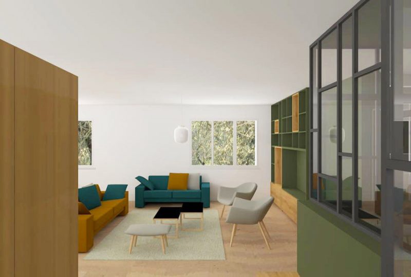 Une entrée ouverte sur le salon
